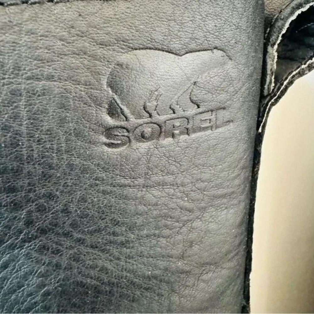 SOREL Emelie Genuine Shearling Lamb Fur Short Lace-Up Boot, Black, 7.5 - 10, NWT